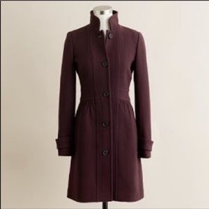 J.Crew Colletta Plum Italian Double-Cloth Coat